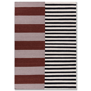 พรมลายตารางหมากรุกสีแดงและสีส้ม พรมขนสัตว์ทอลายแบน พรมลายทางสำหรับห้องโถง พรมปูพื้นห้องนั่งเล่นสำหรับตกแต่ง-ADWL-1316 - Product Image 1