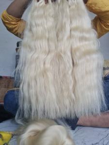 Extensiones de cabello de trama a granel de rubio virgen indio Cabello sedoso y crudo Temple Blonde Hair Style - Product Image 3