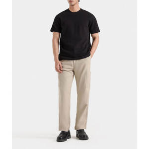 เสื้อยืดผ้าฝ้าย100% สำหรับผู้ชายขนาดใหญ่ปรับแต่งได้แขนสั้นหนาสีพื้นและลายตัวอักษร - Product Image 1