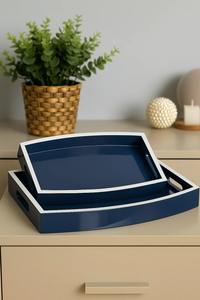 Plateau de service élégant en métal vert pour la cuisine à domicile Plateau décoratif élégant pour les collations, le thé et le service de fête - Product Image 6