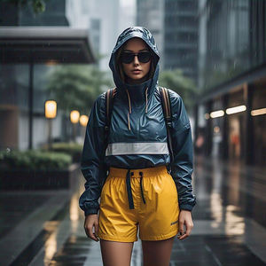 Pantalones cortos cortavientos de secado rápido para correr de verano para mujer, conjunto de ropa de playa impermeable transpirable, pantalones cortos de lluvia cortavientos para mujer - Product Image 1