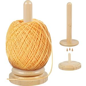 Distributeur de fil de laine élégant support de boule de fil en bois épais pour voyage pour un écheveau de fil couture dentelle Art fait à la main - Product Image 2