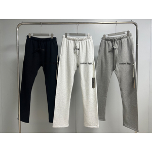 Pantalones de gimnasio informales de alta calidad para hombre, ropa deportiva de cintura elástica con estampado flocado, tela de lona ligera - Product Image 1