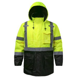 Veste de sécurité à logo personnalisable pour hommes, manteau d'hiver chaud et respirant en polyester léger et imperméable, haute qualité, service OEM - Product Image 1