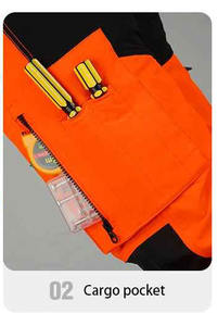 Pantalon de travail Cargo réfléchissant de sécurité de couleur fluorescente multi-poches pour hommes avertissement de travail personnalisé 2024 pantalons de sécurité pour hommes - Product Image 5