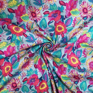 Tela estampada de popelina de algodón de primavera 100% popelina de algodón estampado floral de girasol de jardín para niños vestido de falda de camisa de mujer - Product Image 4