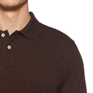 Polo de Manga Corta para Hombre de Algodón de Alta Calidad Color Marrón |   Costura Fina y Tela Duradera |   Logotipo Personalizado - Product Image 5