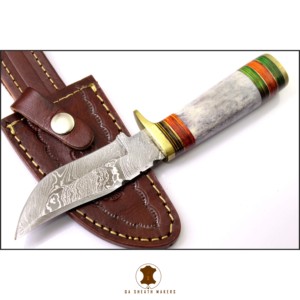 7,5 "tendencia Venta caliente OEM barato precio bajo hecho a mano Damasco cocina uso rata cola Tang mango de madera cuchillo - Product Image 6