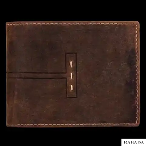 Haute qualité Top vente élégant 100% en cuir de vache véritable hommes portefeuille à deux volets au meilleur prix d'usine - Product Image 6