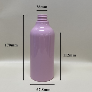 Flacon en plastique PET rose clair 450 ml 28 mm 42 g Contenant d'emballage cosmétique Pompe Marque Pavico Certifié ISO 9001 OEM/ODM Vietnam - Product Image 1