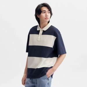 Para camisa hombres verano nueva moda clásica antiarrugas 100% algodón estampado contraste Color rayas manga corta Top - Product Image 4