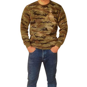 Sudadera de gran tamaño con cuello redondo para hombre de alta calidad, Camiseta deportiva de cuello redondo, nueva sudadera de camuflaje de talla grande a la moda - Product Image 1