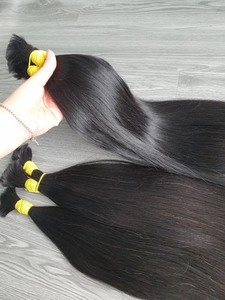 Big Wholesale human hair bulk hair extensions 100% <b>silky</b> straight unprocessed virgin hair from Vietnam Genius weft - Product Image 5