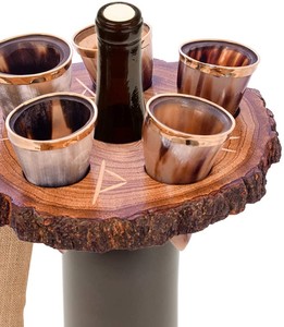 United Trade World Eco-Friendly Custom Logo Tazas de cerámica Beber natural Buffalo Horn Shot Whisky Cup para agua Estilo hecho a mano - Product Image 5