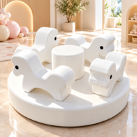 Ensemble de jeux souple pour tout-petits avec piscine à balles blanches, équipement de terrain de jeu intérieur/extérieur pour enfants, idéal pour les fêtes d'anniversaire et la location événementielle