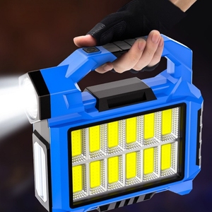 Faro di emergenza solare a <span class=keywords><strong>LED</strong></span> IP65 USB ricaricabile portatile portatile Mobile da campeggio all'aperto luci della musica al piano terra - Product Image 1