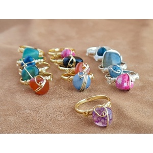 Colorful Stone Fashion <b>Rings</b> with Gold & Silver Plated Wire Resale Appeal - Product Image 1