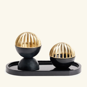 ไม้ทำด้วยมือ & ทองเหลืองสำหรับบาคูร์/กระถางธูปพร้อมโดมรูระบายอากาศสำหรับตกแต่งบ้านและกลิ่นหอม - Product Image 6