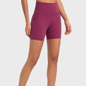 Pantalones cortos de motorista de cintura alta para mujer con logotipo personalizado, pantalones cortos de punto de LICRA de compresión para entrenamiento, gimnasio, yoga, correr - Product Image 6