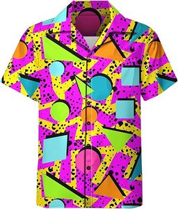 Conjunto de 2 Piezas para Hombre, Estampado Informal, Traje Deportivo de Verano con Bolsillos, Camisa de Manga Corta con Botones y Pantalones Cortos para Playa - Product Image 2