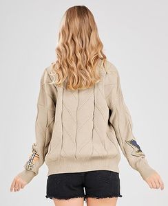 Nouveaux pulls d'hiver pour hommes en tricot plat respirant anti-froissement en polyester/coton, col rond ample, manches longues, tricot personnalisé - Product Image 4