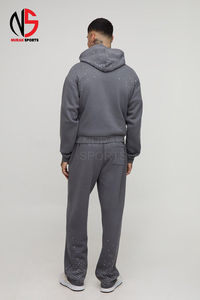 ชุดเซ็ตแทรคสูทผู้ชาย ฤดูใบไม้ร่วง ผ้าฝ้าย 100% แฟชั่นสตรีทแวร์  คุณภาพสูง ขายส่ง แบบใหม่  รับสกรีนลายตามสั่ง  ตกแต่งด้วยคริสตัล - Product Image 3