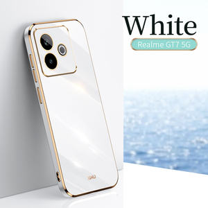 Funda Protectora Delgada para Teléfono XINLI 6D con Recubrimiento Cuadrado de TPU Electrochapado para Realme GT7/Realme GT8 Pro, Cubierta Trasera Moderna - Product Image 4