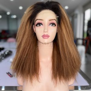 Perruques de couleur de surbrillance à texture droite Yaki de haute qualité de cheveux humains vietnamiens - Product Image 3