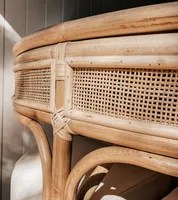 Ensemble de table à manger inclinable de qualité supérieure et 4 chaises pliantes en rotin naturel pour enfants, appartement, hôtel et villa