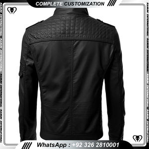 Blouson de motard en cuir pour homme élégant en peau de vache durable avec col montant léger pour les longues balades en moto en hiver - Product Image 4