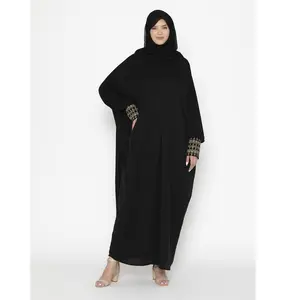 Best Selling Designer Customized Black Women Naqab Long Sleeve Burqa Ethnic Style Hijab Traditional Islamic Muslim Dresses Abaya
