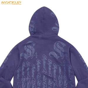Sudadera con Capucha para Hombre, Estilo VVS, con Pedrería, Estampado Digital, Diseño de Araña Negra, Estilo Invernal, 500G - Product Image 2