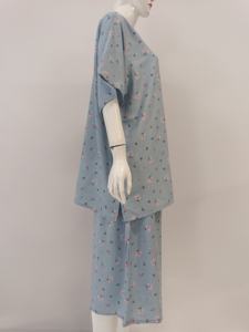 Conjunto de pijamas de camisón informal de verano para mujer, pantalones de manga corta de Color sólido de talla Jumbo, cintura elástica de rayón, estilo Simple suave - Product Image 3