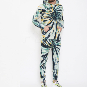 Conjunto Deportivo de Sudadera y Pantalones Tie Dye para Hombre, Talla Grande, Holgado, para Primavera - Product Image 4