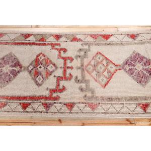 Turkish <b>Runner</b> Rug, 2.8x11.5 ft Vintage Rug, <b>Red</b> Herki Wool Rug - Product Image 3