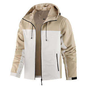 Veste à capuche imprimée vintage sportive pour hommes Vêtements d'extérieur à la mode Fermeture à glissière Waterproof Casual Loose Spring Custom - Product Image 1