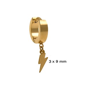 Pendientes de Aro Geométricos de Rayo Dorado de Moda, 3x9, Acero Inoxidable 316, Perlas y Diamantes, Regalos para Bodas y Fiestas, Paquete de 3 Pares - Product Image 1