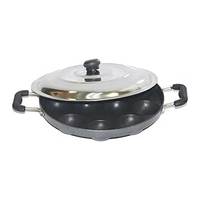 Poêle à Appam Patra Paniyaram de haute qualité, réutilisable, facile à nettoyer, antiadhésive, design luxueux en acier inoxydable, avec couvercle, compatible gaz et induction