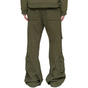 Pantalones cargo de lona Vintage de alta calidad para hombre, ropa de calle ancha con múltiples bolsillos de pierna, pantalones vaqueros holgados informales, pantalones vaqueros para hombre - Product Image 3