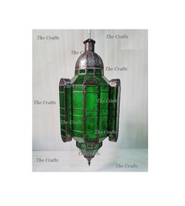 Lanterne suspendue de qualité supérieure, lanterne suspendue en métal et en verre faite à la main pour la décoration de la maison et des hôtels - Product Image 1