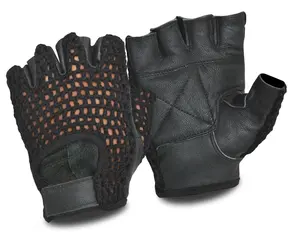 Guantes de Ciclismo Negros de Medio Dedo, Ecológicos, Ligeros, Cómodos, Transpirables, para Deportes, Ciclismo, con Dorso de Crochet Blanco - Product Image 6