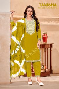 Latest Wholesale Viscose Reyon <b>Kurtis</b> Fancy Rayon Pent and Heavy Chanderi Dupatta Kurti - Product Image 4
