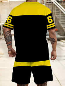 Mode 3D imprimé pull décontracté T sweat à manches courtes Shorts t-shirt ensemble tricoté en plein air vêtements d'été respirant caractéristiques - Product Image 6