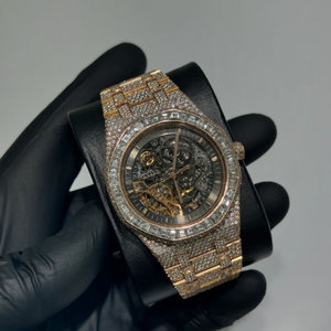 <b>Iced</b> VVS Moissanite Square Antique Business Watches | Luxury Skeleton Design | Glass | Diamond Tester Approved | Limited Edition - Product Image 3