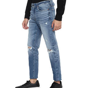 Vaqueros rasgados ajustados y ligeros con estilo para hombre, detalles desgastados con cómodas piernas cónicas, estilo informal - Product Image 3