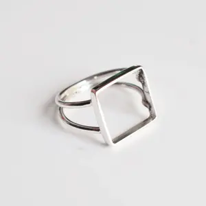 Ouvert carré en forme de 7-30 MM Collet Cup Solid 925 Sterling Silver Bezel Ring Components Fine Jewelry Findings Wholesale - Product Image 3