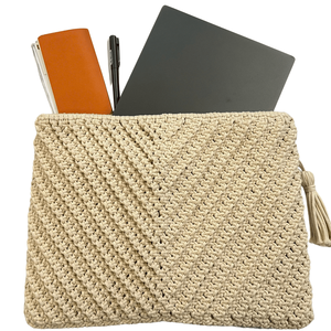 Bolsos ligeros de estilo de ganchillo hechos a mano para mujer, diseño elegante con cierre de botón para fiestas informales, Material de algodón y poliéster - Product Image 6