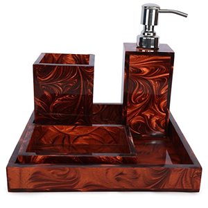 Luxurious Resin Bathroom <b>Soap</b> <b>Dispenser</b> Set Complete Bathroom Kit - Product Image 3