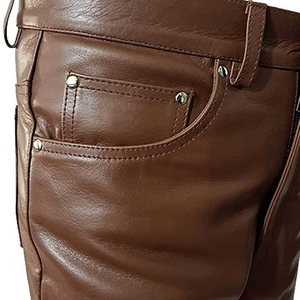 Pantalones de cuero para hombre de moda superior personalizados nuevos pantalones de cuero impermeables a prueba de viento para hombre 2025 - Product Image 6