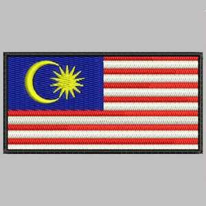 Patch drapeau malaisien fer brodé coudre sur applique de broderie insigne malaisien - Product Image 3